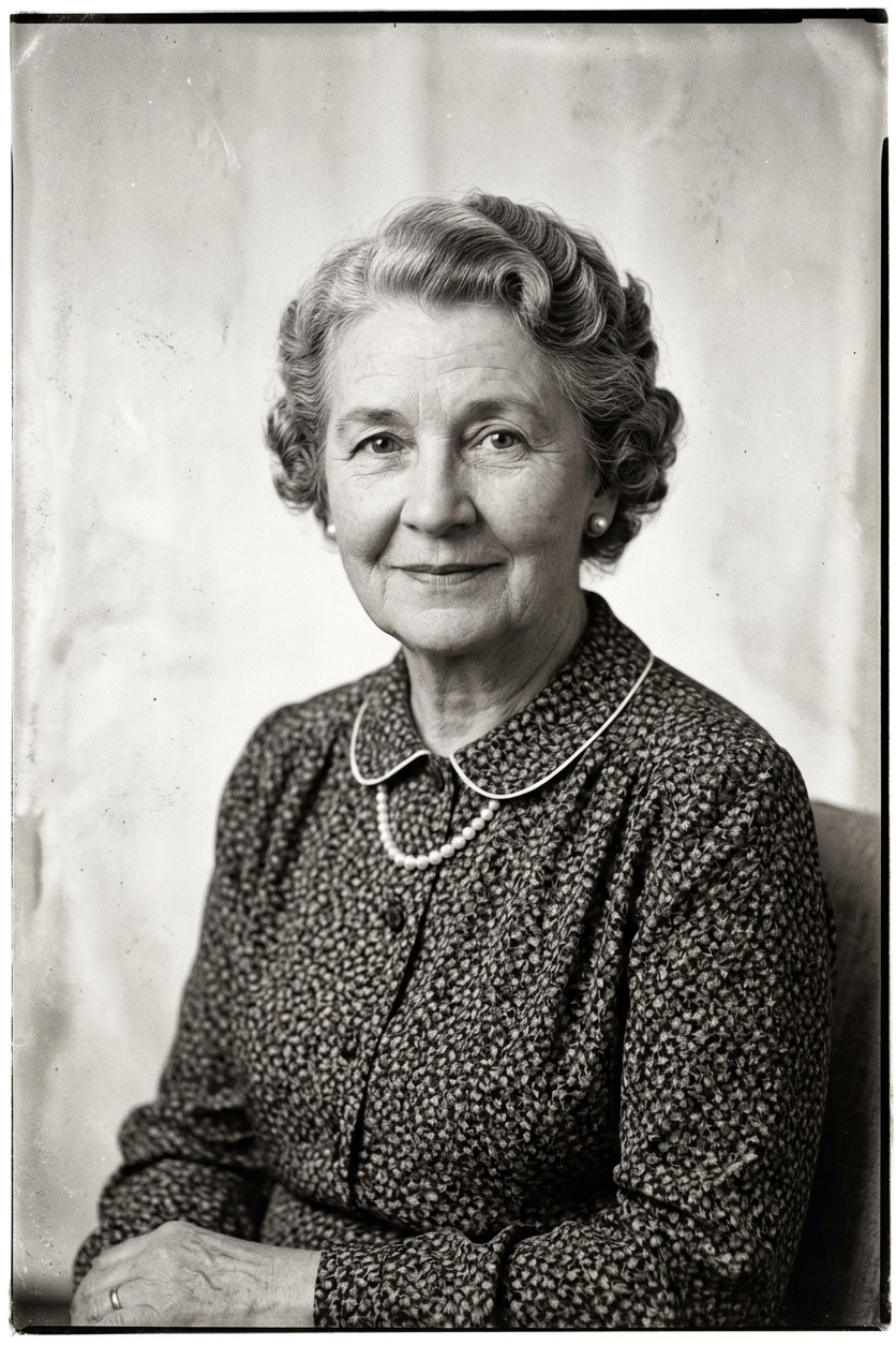 Black and white photograph, 1940s Portrait