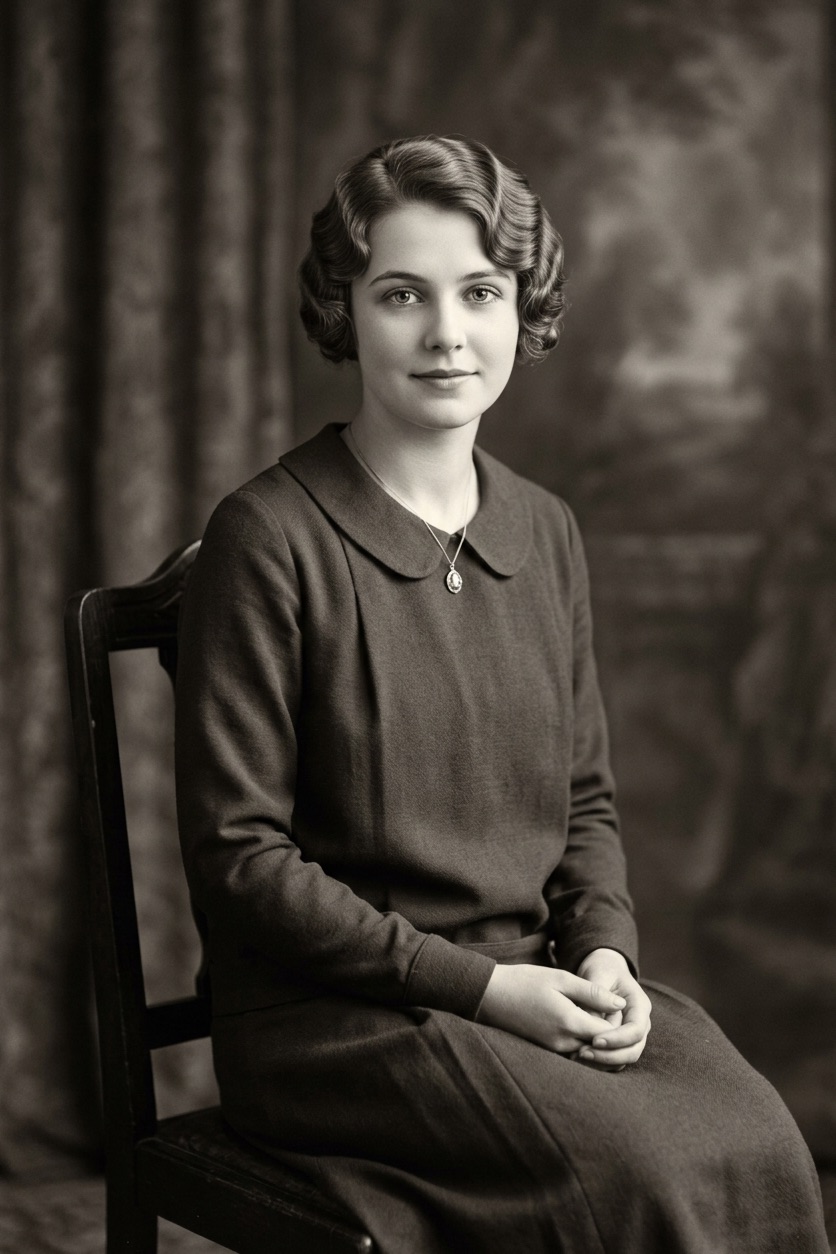 Restored portrait of young woman